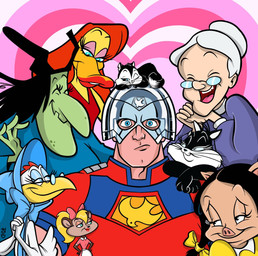 4_fingers age_difference anthro apron arms_bent beak bedroom_eyes big_nose black_body black_eyebrows black_eyes black_fur black_hair black_nose blue_bonnet blue_bow blue_clothing blue_dress blue_eyelids blue_eyes blue_sclera brown_body brown_fur cheek_tuft closed_beak closed_smile clothed clothed_anthro clothed_female clothed_human clothed_humanoid clothed_male clothing comb dress elderly_female elderly_human eyebrows eyelashes eyes_closed eyeshadow facial_tuft feathers female female_anthro female_feral female_human feral fingers fur green_body green_skin grey_hair grey_helmet group hair hair_bun hands_together larger_anthro larger_female larger_humanoid larger_male light lips lipstick long_hair looking_at_viewer magic_user makeup male male/female male_human mouth_closed multicolored_body multicolored_fur narrowed_eyes older_female older_human on_another on_another's_head one_eye_closed open_mouth open_smile orange_beak pigtails pink_bow pink_clothing pink_dress pink_tongue ponytail purple_clothing purple_eyeshadow purple_shirt purple_topwear red_clothing red_hair red_lipstick red_shirt red_topwear seductive shirt size_difference small_nose smaller_anthro smaller_female smaller_feral smile snout tail tail_feathers tan_lips teeth tongue topwear tuft two_tone_body two_tone_fur white_apron white_body white_clothing white_feathers white_fur white_inner_ear witch worried_look yellow_body yellow_feathers younger_anthro younger_female younger_feral younger_human younger_humanoid younger_male rod_allen dc_comics looney_tunes warner_brothers alice_crumden granny_(looney_tunes) melissa_duck miss_prissy peacemaker penelope_pussycat petunia_pig pussyfoot_(looney_tunes) witch_hazel_(looney_tunes) anatid anseriform avian bird chicken domestic_cat domestic_pig duck felid feline felis galliform human humanoid mammal mouse murid murine phasianid rodent suid suine sus_(pig) 2025 cel_shading colored crossover digital_drawing_(artwork) digital_media_(artwork) english_description hi_res lighting shaded signature