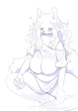 alcohol anthro beer beverage beverage_can biped blush bottomless clothed clothing drunk eyes_closed female fur hair kemono messy_hair oversized_clothing oversized_shirt oversized_topwear shirt sitting smile solo substance_intoxication tired topwear kishibe samoyed-chan_(kishibe) canid canine canis domestic_dog mammal nordic_sled_dog samoyed spitz 2017 monochrome sketch