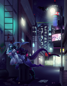 alley ambiguous_penetration anthro arms_above_head barefoot bdsm big_breasts black_hair blue_hair bondage bottomless bound breasts chain chained city clothed clothing countershade_feet countershading cuff_(restraint) dominant dominant_male duo eyes_closed feet female female_penetrated forced graffiti hair handcuffs hands_behind_head humanoid_feet long_hair male male/female male_penetrating male_penetrating_female metal_cuffs night nipples non-mammal_breasts penetration plantigrade rape restrained restraints science_fiction sex shackles short_hair soles submissive submissive_female suspension thick_thighs wide_hips erunroe audria riptide_(riptideshark) aquatic fish shark hi_res