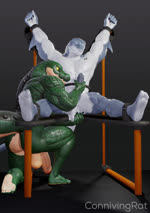 5_toes abs anthro anthro_on_anthro backsack ball_fondling ballbusting balls biceps big_balls big_muscles big_penis black_background blinking bondage_furniture bound butt claws clenched_teeth cock_and_ball_torture countershading duo erection eyes_closed feet fin fondling foreskin genital_torture genitals glans grey_glans grey_penis handjob humanoid_feet humanoid_genitalia humanoid_penis kneeling male male/male muscular muscular_anthro muscular_male non-mammal_balls nude on_one_knee pecs penile penis pink_penis plantigrade saint_andrew's_cross scales sex simple_background sitting soles tan_balls tattoo teeth thick_thighs toes white_balls connivingrat petruz_(copyright) hammerhead_(petruz) helm_(connivingrat) crocodile crocodilian fish marine reptile scalie shark 2022 3d_(artwork) 3d_animation animated artist_name digital_media_(artwork) hi_res high_framerate no_sound short_playtime webm