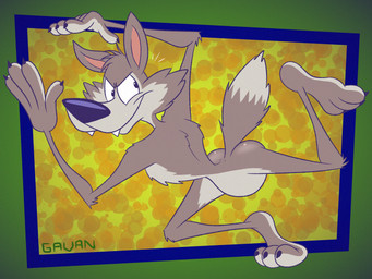 3_toes 4_fingers abstract_background anthro arm_tuft athletic back_tuft belly bent_legs biped black_eyes bubble_butt butt cheek_tuft chest_tuft dipstick_tail elbow_tuft erect_tail facial_tuft fangs feet fingers fluffy fluffy_tail fur glance glistening glistening_butt grey_belly grey_body grey_fur grin head_tuft humanoid_feet humanoid_hands humanoid_heel knee_tuft leg_tuft male markings mascot multicolored_body multicolored_fur nude on_one_leg paws pecs plantigrade pose purple_nose raised_calf raised_heel raised_tail shoulder_tuft skinny smile smirk solo spine standing standing_on_toes tail tail_markings teeth tiptoes toes toony tuft two_tone_body two_tone_feet two_tone_fur two_tone_hands white_sclera gavanzude cookie_crisp general_mills chip_the_wolf canid canine canis mammal wolf 2025 alternate_version_at_paywall colored digital_drawing_(artwork) digital_media_(artwork) flat_colors hi_res pinup signature