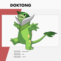 3_toes 4_fingers anthro clothing featureless_crotch feet fingers green_body green_clothing green_hat green_headwear green_neckwear green_skin green_tail hat headgear headwear leaf_hat leaf_tail_tip light long_tail male male_anthro on_one_leg plant rectangle red_eyes red_tongue semi-anthro short_arms short_legs simple_background solo standing tail text text_box toes tongue inkarat_mittongtare fakemon doktong elemental_creature flora_fauna reptile scalie 1:1 2021 absurd_res colored digital_drawing_(artwork) digital_media_(artwork) english_description english_text hi_res lighting shaded