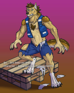 angry anthro body_hair bottomwear brown_body brown_fur chest_hair claws clenched_teeth clothing denim denim_bottomwear denim_clothing finger_claws fur industrial jeans male muscular muscular_anthro muscular_humanoid muscular_male pallet pants safety_vest solo teeth teeth_showing toe_claws topwear torn_clothing vest zire9 mythology genaron015 canid canine canis humanoid mammal mexican_wolf mythological_canine mythological_creature werecanid werecanine werecreature werewolf wolf
