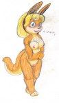 anthro blonde_hair blue_eyes blush female fur genitals hair humanoid_genitalia humanoid_pussy innie_pussy multicolored_pussy nipples orange_body orange_fur pink_inner_pussy pink_nipples pink_pussy pussy red_blush solo tail two_tone_pussy kitsune_youkai jak_and_daxter naughty_dog sony_corporation sony_interactive_entertainment tess_(jak_and_daxter) mammal mustelid ottsel 2022 hi_res shaded