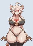 anthro big_breasts breasts clothing female huge_breasts lingerie solo thick_thighs wide_hips lucyfercomic domestic_cat felid feline felis mammal absurd_res hi_res