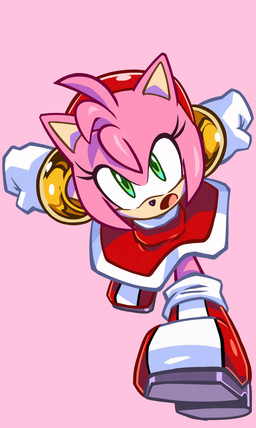 anthro arms_back bonnet bracelet clothed clothing determined dress female footwear gloves green_eyes handwear headgear headwear jewelry open_mouth running shoes simple_background randomguy999 sega sonic_the_hedgehog_(series) amy_rose eulipotyphlan hedgehog mammal 2024 absurd_res digital_media_(artwork) hi_res