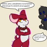 anthro duo forced male profanity species_transformation text transformation sleepyly luca_(sleepyly) canid canine canis chihuahua domestic_dog mammal toy_dog 1:1 hi_res portuguese_text spanish_text translated