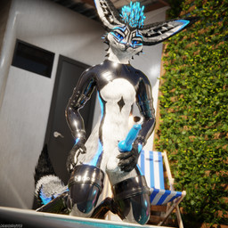 animal_genitalia animal_penis anthro anthro_on_anthro armwear balls biped black_body black_clothing black_fur blue_body blue_fur blue_penis canine_genitalia canine_penis claws clothed clothing depth_of_field dominant erection fur genitals grey_body grey_fur hair hand_on_hip hand_on_penis inside kneeling kneeling_on_ground knot latex latex_armwear latex_clothing latex_legwear latex_thigh_highs legwear male multicolored_body open_mouth outside paws penis reflection slim slim_anthro slim_male slim_sub smile solo submissive submissive_male sunny tail teasing teasing_viewer thigh_highs white_body white_fur dragonplayer dragonplayer_(character) canid canine canis fox hybrid jex mammal rexouium 1:1 3d_(artwork) absurd_res blender_(artwork) blender_cycles_(artwork) digital_media_(artwork) hi_res