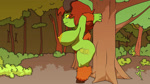 all_fours big_breasts breasts curved_horn dildo female fluffy fluffy_tail forest freckles hair horn improvised_sex_toy plant pubes red_hair sex_toy short_stack solo tail tree twig wall_dildo yellow_eyes thebombshell5 goblinoid humanoid satyr 16:9 animated hi_res no_sound short_playtime webm widescreen