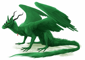 ambiguous_gender claws feathered_wings feathers feral fur green_body green_feathers green_fur horn red_eyes simple_background solo tail white_background wings oneminutesketch mythology dragon feathered_dragon feathered_scalie furred_dragon furred_scalie mythological_creature mythological_scalie scalie 2015 digital_media_(artwork)