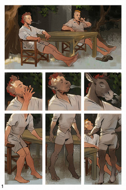 after_transformation anthro cigar cigar_smoke cigarette cigarette_in_mouth duo holding_cigarette holding_object male male/male nature nature_background object_in_mouth relaxing smoke smoking standing tail transformation transformation_sequence selezneva asinus donkey equid equine human mammal 2:3 comic hi_res