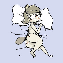 bed bite_mark blush butt eyewear female furniture genitals glasses hair looking_at_viewer nude pillow solo vulva unknown_artist cartoon_network regular_show eileen_roberts animal_humanoid eulipotyphlan eulipotyphlan_humanoid humanoid mammal mammal_humanoid mole_(animal) mole_humanoid 1:1 2012