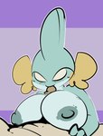 1-upclock 2024 anthro big_breasts blue_body breast_play breasts duo fellatio female freckles generation_3_pokemon generation_5_pokemon hi_res huge_breasts kay_(1-upclock) male male/female mudkip nintendo nipples oral panpour penile pokemon pokemon_(species) purple_background romantic romantic_couple sex simple_background sucking_tip titfuck tobias_(1-upclock)