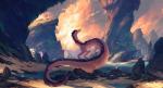 ambiguous_gender day detailed_background feral outside rock sky solo tail water clockbirds asian_mythology east_asian_mythology mythology dragon eastern_dragon mythological_creature mythological_scalie scalie 2019 digital_media_(artwork) hi_res