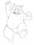 anthro asian_clothing belly blush clothing east_asian_clothing fundoshi humanoid_hands japanese_clothing kemono male moobs navel nipples overweight overweight_male solo underwear young young_anthro magumataishi mammal suid suine sus_(pig) wild_boar 2016 3:4