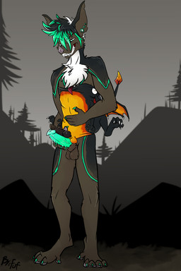 animal_genitalia animal_penis anthro anthro_on_feral anthro_penetrating anthro_penetrating_feral back_wings balls bestiality biped black_body black_hair brown_body chest_tuft claws countershade_torso countershading digitigrade duo ear_piercing erection fangs feral feral_penetrated forest front_view frottage gauged_ear genitals green_highlights grin hair highlights_(coloring) interspecies knot larger_anthro male male/male masturbation membrane_(anatomy) membranous_wings multicolored_body nude orange_body orange_countershading outside penetration penile penile_masturbation penis penises_touching piercing plant quadruped sex sheath short_hair size_difference smaller_feral smaller_pred smile standing teeth toe_claws tongue tongue_out tree tuft two_tone_body vore wings fuf mythology specterdragon bat dragon mammal mythological_creature mythological_scalie scalie 2019 2:3 hi_res