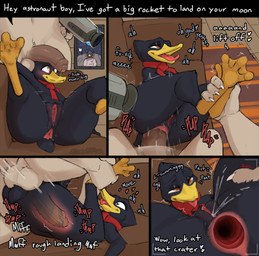 4_panel_comic afterimage anal anal_penetration andromorph andromorph/male andromorph_penetrated announcing_orgasm anthro anus astronaut balls balls_deep beak begging_for_more big_butt big_penis bodily_fluids breath breathing breathing_noises butt camera camera_view close-up contact_onomatopoeia depth_of_field describing_another describing_anus describing_genitalia describing_penis describing_size dialogue different_sound_effects double_entendre duo ejaculation erection exhausted eyebrows feet first_person_view four_frame_image four_row_layout fucked_to_exhaustion furniture gaping gaping_anus genital_fluids genitals half-closed_eyes heart_symbol heavy_thrusting impact_onomatopoeia in_awe indoor_sex innuendo inside internal internal_anal intersex intersex/male intersex_penetrated leg_grab legs_together lidded_eyes looking_at_another looking_at_another's_genitalia looking_at_another's_penis looking_at_genitalia looking_at_partner looking_at_partner's_genitalia looking_at_partner's_penis looking_at_penis looking_pleasured lying male male_penetrating male_penetrating_andromorph male_penetrating_intersex male_pov moan mostly_nude narrowed_eyes nude on_back on_side on_sofa onomatopoeia panting penetrating_pov penetration penile penile_penetration penis penis_awe penis_in_ass penis_on_face plap precum profanity raised_inner_eyebrows recording repeated_text scarf scarf_only sex sex_shot shaft_divide shortened_sound_effect size_difference sofa sofa_sex sound_effect_variant sound_effects spread_legs spreading suggestive suggestive_dialogue tail talking_to_another text thick_thighs thrust_lines thrusting vaginal_fluids vaginal_squirting vaginal_squirting_while_penetrated vein veiny_penis video_camera vulva wanting_more conditional_dnp singafurian louis_(mission_to_the_moon) anatid anseriform avian bird duck absurd_res comic english_text hi_res