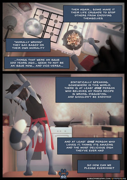 anthro appliance apron armpit_hair balls big_balls big_penis body_hair boiling_water bottomless bottomless_anthro bottomless_male butt butter chef clothed clothing cooking cooking_naked cooking_pot cookware cutting cutting_board dairy_products digitigrade flaccid food frying_pan fungus furniture genitals huge_balls huge_penis humor introspective jewelry kitchen kitchen_appliance kitchen_counter kitchen_sink kitchen_table kitchen_utensils knife male male_anthro markings meat mushroom necklace onion oven pasta penis plant pork shirt sink solo spatula standing steam stove stretching striped_markings striped_tail stripes table tail tail_markings tank_top text thinking tools topwear vegetable wok willitfit striped_sins felix_(striped_sins) comic english_text hi_res url