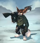 ambiguous_gender anthro gun ranged_weapon solo tundra weapon shadoca blizzard_entertainment warcraft canid mammal vulpera hi_res