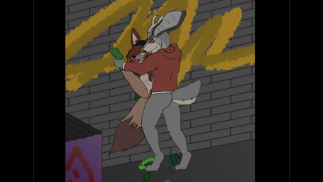 adult_on_young against_surface against_wall age_difference alley ankle_grab anthro anthro_penetrated antlers black_ears black_hair black_nose bodily_fluids brown_body brown_clothing brown_ears brown_fur brown_hoodie brown_tail brown_topwear buckteeth butt carrying_another clothed clothing clothing_on_floor crying cum cum_from_vagina cum_in_vagina cum_inside dumpster duo ejaculation eyes_closed fangs female female_penetrated footwear forced fur genital_fluids genitals graffiti graffiti_on_wall green_clothing green_footwear green_shirt green_socks green_topwear grey_antlers grey_body grey_eyes grey_fur grey_nose grey_tail hair hand_on_ankle hand_on_leg holding_another hoodie horn leaking_cum leg_grab loli long_ears male male/female male_penetrating male_penetrating_female multicolored_body multicolored_fur multicolored_hair nipples open_clothing open_shirt open_topwear orgasm partially_clothed penetration penile penile_penetration penis penis_in_vagina pink_nipples rape rear_view red_eyes sex sharp_teeth shirt size_difference socks standing standing_sex tail tears teeth three-quarter_view tongue topwear two_tone_body two_tone_fur two_tone_hair two_tone_tail vaginal vaginal_penetration vulva wall_(structure) young young_anthro young_female young_penetrated ricter canid canine canis jackalope lagomorph mammal wolf 16:9 2025 2d_animation animated digital_media_(artwork) hi_res no_sound short_playtime webm widescreen