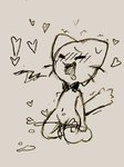 anthro bodily_fluids bow_tie cum eyes_closed female genital_fluids solo stick_figure tail arisel_uwu catgod domestic_cat felid feline felis mammal