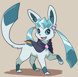 3_toes ambiguous_gender back_markings blue_body blue_fur blue_inner_ear_fluff blue_sclera brooch brown_background cheek_tuft chest_tuft cloak clothing cute_fangs dipstick_tail facial_tuft fangs feet feral fur inner_ear_fluff leg_markings markings open_mouth quadruped shadow simple_background solo tail tail_markings tail_tuft teeth toeless_(marking) toes tuft shellyochunks nintendo pokemon tales_of_tabira cris_(raindare) eeveelution generation_4_pokemon glaceon pokemon_(species) 2015 female_(lore)