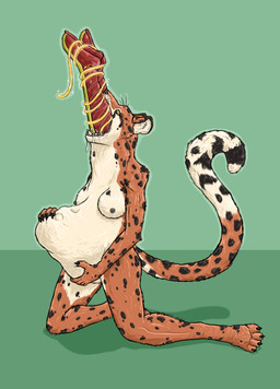 abdominal_bulge anthro belly big_belly bodily_fluids boots breasts clothing duo female female/female female_pred female_prey footwear nipples oral_vore saliva shoes tail vore strega dc_comics cheetah_(dc) wonder_woman cheetah felid feline human mammal hi_res