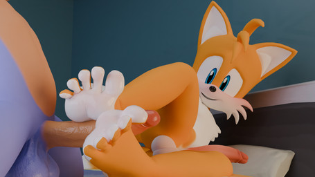 anthro anthro_on_anthro balls blue_body blue_eyes blush duo erection feet foot_fetish foot_play footjob fur genitals glans male male/male multicolored_body multicolored_fur nude orange_body orange_fur penile penis sex smile soles tan_body toes two-footed_footjob two_tone_body two_tone_fur vein veiny_penis white_body white_fur twintails3d sega sonic_the_hedgehog_(series) miles_prower canid canine fox mammal red_fox true_fox 16:9 2025 3d_(artwork) 4k absurd_res digital_media_(artwork) hi_res widescreen