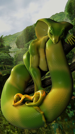 ambiguous_gender anthro apode breasts duo female female_anthro forest in_tree jungle larger_female legless nipples nude outside plant resting_on_tail serpentine size_difference sleeping sleeping_nude sleeping_on_partner sleeping_on_tail sleeping_together tree jinnoaka void_dragon216 vulgarvictor_(modeler) draconcopode lizardman naga reptile scalie snake 3d_(artwork) 9:16 digital_media_(artwork) hi_res