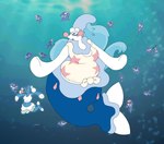 ambiguous_gender anthro eyewear family female glasses group mature_female overweight slightly_chubby underwater water zilikslider nintendo pokemon brionne generation_7_pokemon pokemon_(species) popplio primarina wishiwashi wishiwashi_(solo_form) hi_res mother_(lore) parent_(lore)