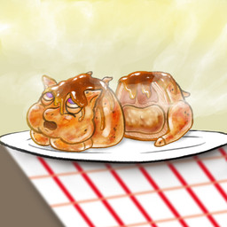 abuse ambiguous_feral ambiguous_gender animal_abuse bisected blank_stare blurred_background character_prepared_as_food cooked death feral gore gore_focus guts looking_up mashed_potatoes mutilation open_mouth organs plate purple_eyes sauce solo steam tail young young_feral yellowcottoncandy030 fluffy_pony fluffy_pony_(species) mammal 1:1 2025 digital_media_(artwork) hi_res