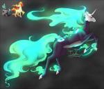 feral fire fusion horn pokemon_fusion solo the13thblackcat fakemon nintendo pokemon alolan_form alolan_marowak equid equine generation_1_pokemon generation_7_pokemon mammal pokemon_(species) rapidash regional_form_(pokemon) reptile scalie