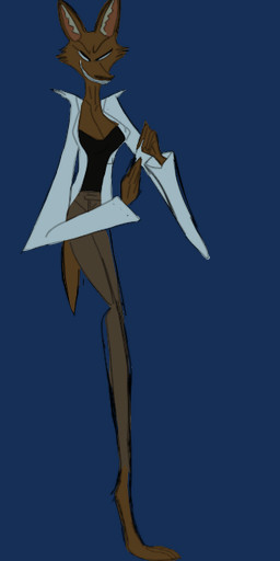 anthro bottomwear brown_body clothing coat doctor female grin lab_coat pants scientist smile topwear rocketpepa wildside_(series) doctress_(wildside) canid canine canis mammal wolf alpha_channel character_request