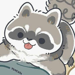 black_eyes black_nose chibi dot_eyes feral grey_body simple_eyes solo tongue tongue_out white_body yencatx mammal procyonid raccoon 1:1 2022