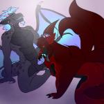 anthro anthro_on_anthro anthro_penetrated anthro_penetrating anthro_penetrating_anthro biped duo female female_penetrated male male/female male_penetrating male_penetrating_female oral oral_penetration penetration sex simple_background tail wings freelapse mythology vergo_(darkfox49) zetal canid canine dragon fox mammal mythological_creature mythological_scalie scalie 1:1 hi_res