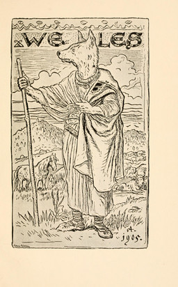 2_horns 5_fingers ambiguous_feral ambiguous_gender anthro anthro_focus biped clothed clothed_anthro clothed_male clothing cloud detailed_background feral fingers fur grass group holding_object holding_staff horn humanoid_hands lying male male_anthro mane on_front outside plant quadruped robe solo_focus staff standing tail text mikolas_ales european_mythology mythology slavic_mythology veles bovid bovine canid canine canis cattle deity equid equine horse mammal wolf 1905 20th_century absurd_res ancient_art character_name dated hi_res monochrome traditional_media_(artwork)