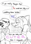 2016 angry anthro canid canine clothed clothing comic crossdressing disney english_text fox fur hi_res ittybittykittytittys jack_savage lagomorph leporid male mammal monochrome necktie nick_wilde rabbit red_fox simple_background text true_fox white_background zootopia
