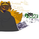 1:1 accent amber_eyes amber_fur ambiguous_gender angry animate_inanimate anthro big_breasts black_clothing black_nose black_pearl black_robe black_sclera breasts canid canine canis cartoon_gloves clothing duo english_text female fur fur_markings huge_breasts huge_pearl huge_thighs jewelry mammal markings necklace new_year_2023 overweight overweight_female robe scarrs shaded signature smile text thick_thighs umi_tcharkol w0lfh4art waving_goodbye wolf