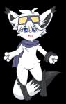 anthro black_nose blush clothing fur hair looking_at_viewer male open_mouth smile solo standing teeth white_body white_fur earthb-kun ace_fox canid canine fox mammal 2017 alpha_channel digital_media_(artwork)