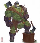 abs armor axe balls barazoku beard biceps big_biceps big_muscles big_pecs big_penis blood blood_on_weapon bodily_fluids body_hair boots bottomwear bottomwear_aside clothing clothing_aside colored_blood ear_piercing erection facial_hair fist footwear gauntlets genitals gloves grass green_blood green_body green_penis grin hairy_balls handwear headgear helmet humanoid_genitalia humanoid_penis humanoid_pointy_ears loincloth loincloth_aside looking_at_viewer male manly muscular muscular_humanoid muscular_male navel nipples not_furry pecs penis piercing plant pointy_ears pubes raised_foot sharp_teeth shoes shoulder_pads simple_background smile solo spiked_armor spikes standing teeth torn_clothing tree_stump tusks unconvincing_armor unusual_blood unusual_bodily_fluids warrior weapon weapon_on_back white_background yellow_eyes toastyfuzzbuns humanoid orc hi_res