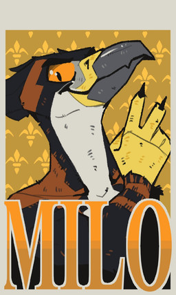 anthro beak feathers gesture hand_gesture looking_at_viewer male orange_eyes smile smiling_at_viewer solo text v_sign mawkvlt avian bird 3:5 hi_res
