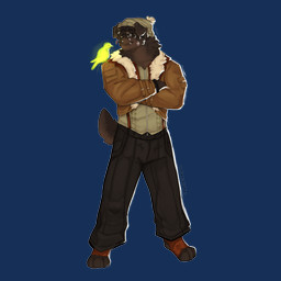 accessory acne anthro bandage bandage_on_face beanie black_coded bomber_jacket bottomwear braces brown_body brown_fur clothing crossed_arms crystal dimple docked_tail dreadlocks ear_piercing facial_hair floppy_ears fluffy footwear fur fur_trim_(clothing) green_eyes hair_accessory hair_ring hat headgear headwear jacket magic_user male mustache pants paw_socks piercing shell short_tail smile snaggle_tooth socks solo stubble suspenders sweater tail tan_body tan_fur toeless_footwear toeless_socks topwear wide_stance cerberussenn rj_holiday_(cerberussenn) avian bird canid canine canis domestic_dog livestock_guardian_dog mammal molosser mountain_dog pastoral_dog tibetan_mountain_dog 1:1 absurd_res hi_res