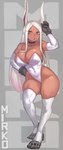 big_breasts breasts clothed clothing female gloves hair handwear legwear red_eyes solo tan_body tan_skin thigh_highs white_hair wide_hips kelvin_hiu my_hero_academia rumi_usagiyama animal_humanoid humanoid lagomorph lagomorph_humanoid leporid_humanoid mammal mammal_humanoid rabbit_humanoid 2023 absurd_res hi_res