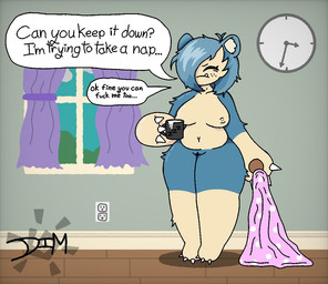 anthro breasts detailed_background female fusion genitals grumpy inviting nipples nude pokemon_fusion slightly_chubby solo speech_bubble text thick_thighs vulva dimsun nintendo pokemon gardevoir generation_1_pokemon generation_3_pokemon pokemon_(species) snorlax english_text