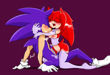 anthro blue_body blush bodily_fluids breasts breath butt clothing cum cum_on_penis duo erection eyelashes eyes_closed female female_penetrated footwear from_front_position genital_fluids genitals gloves half-closed_eyes handwear legwear male male/female male_penetrating male_penetrating_female mastery_position narrowed_eyes navel nipples nude on_top open_mouth penetration penile penile_penetration penis penis_in_vagina quills_(anatomy) sex sitting stockings straddling sweat teeth tongue vaginal vaginal_penetration vein veiny_penis vulva akaidalia sega sonic_the_hedgehog_(series) sonic_the_hedgehog eulipotyphlan hedgehog mammal 2014