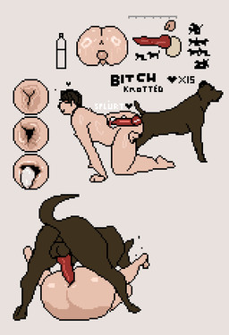 animal_genitalia animal_penis anus ass_to_ass bestiality big_penis bodily_fluids canine_genitalia canine_penis cum cum_in_ass cum_inside duo feral feral_penetrating feral_penetrating_human genital_fluids genitals heart_symbol human_on_feral human_penetrated interspecies knot male male/male penetration penis penis_size_difference sex small_penis dolecat canid canine canis domestic_dog human mammal animated