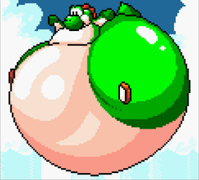 ambiguous_gender anthro belly big_belly big_butt bottom_heavy butt green_body huge_belly huge_butt hyper hyper_belly hyper_butt hyper_pear immobile inflation monobutt solo white_belly milk-knight mario_bros nintendo yoshi_(character) yoshi digital_media_(artwork) pixel_(artwork)