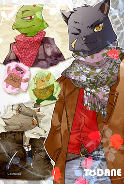 angry anthro belt black_body black_fur black_nose box cardboard cardboard_box clothing container fur green_body green_scales grey_body grey_fur group jacket jewelry kerchief male male_anthro melanistic necklace one_eye_closed red_eyes scales scar shawl topwear white_body white_fur wink yellow_eyes todane nintendo star_fox andrew_oikonny leon_powalski panther_caroso pigma_dengar wolf_o'donnell canid canine canis chameleon domestic_pig felid flap-necked_chameleon haplorhine japanese_macaque lizard macaque mammal monkey old_world_monkey pantherine primate reptile scalie suid suine sus_(pig) wolf 2016