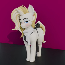 apron bedroom_eyes blush candy clothing dessert female feral food horn lollipop looking_at_viewer narrowed_eyes seductive solo the1lfo hasbro my_little_pony mythology fuguang equid equine mammal mythological_creature mythological_equine unicorn 1:1 3d_(artwork) 3d_animation animated digital_media_(artwork) no_sound short_playtime video