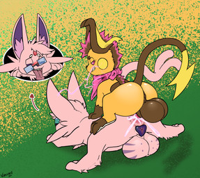 anal anal_penetration animal_genitalia animal_vulva balls bodily_fluids canine_genitalia canine_vulva cum cum_inside duo ejaculation eyewear feral genital_fluids genitals glasses herm intersex intersex/male knotting male penetration scarf conditional_dnp vanzard nintendo pokemon fan_character phoenix_(meriaku) vanzard_(character) eeveelution espeon generation_1_pokemon generation_2_pokemon pokemon_(species) raichu absurd_res hi_res incest_(lore) mother_(lore) mother_and_child_(lore) mother_and_son_(lore) parent_(lore) parent_and_child_(lore) parent_and_son_(lore) son_(lore)